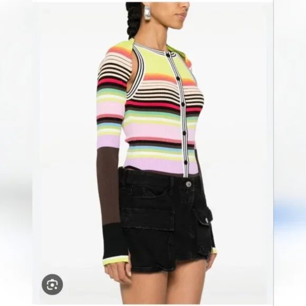 CHRISTOPHER JOHN ROGERS | Racer Front Bodysuit with Bolero stripes